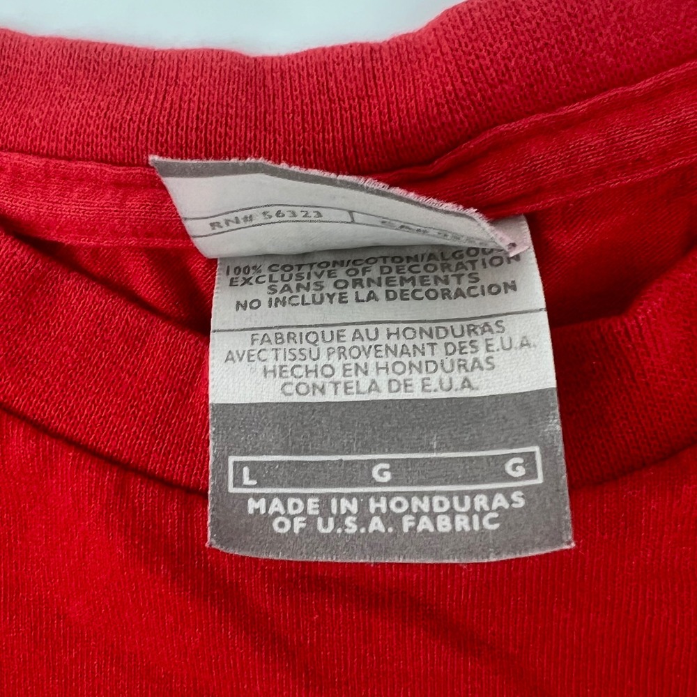 Nike‎ Futura Logo Graphic T-Shirt Mens Large Red Silver Swoosh Silver Tag Y2K - Picture 6 of 8